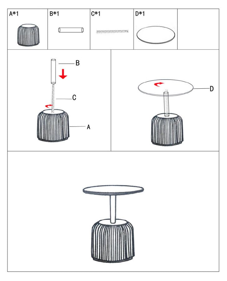 EGLE SIDEBORD GRÅ CM Ø 40X55