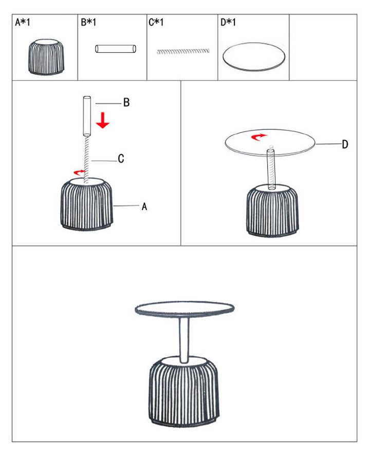 EGLE SIDEBORD GRÅ CM Ø 40X55