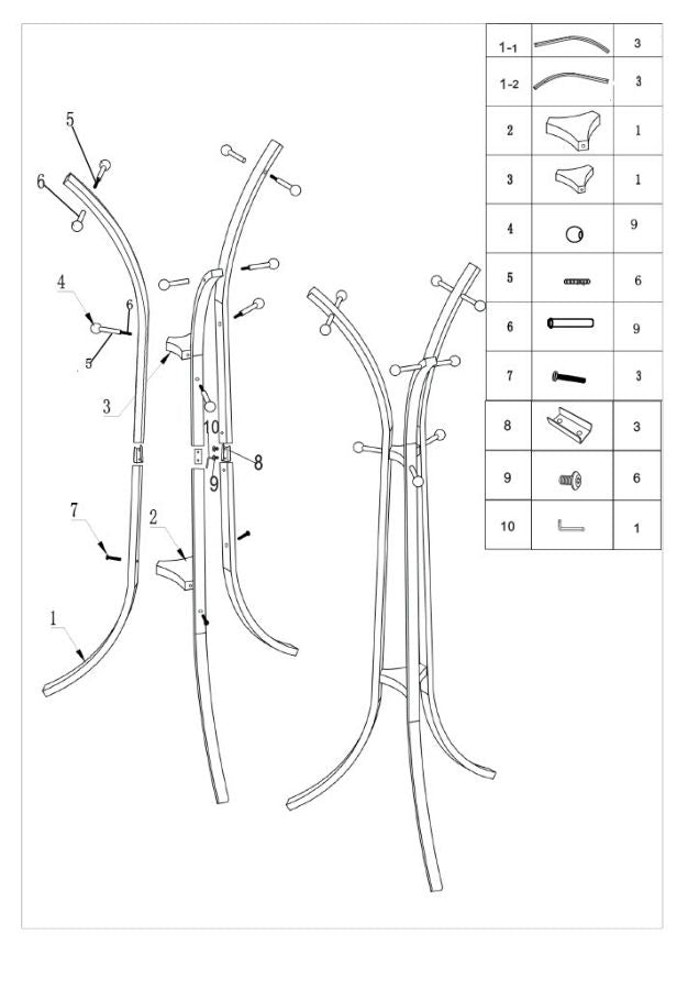 X COAT RACK – Tøjstativ i metal og træ (52 x 63 x 183 cm)