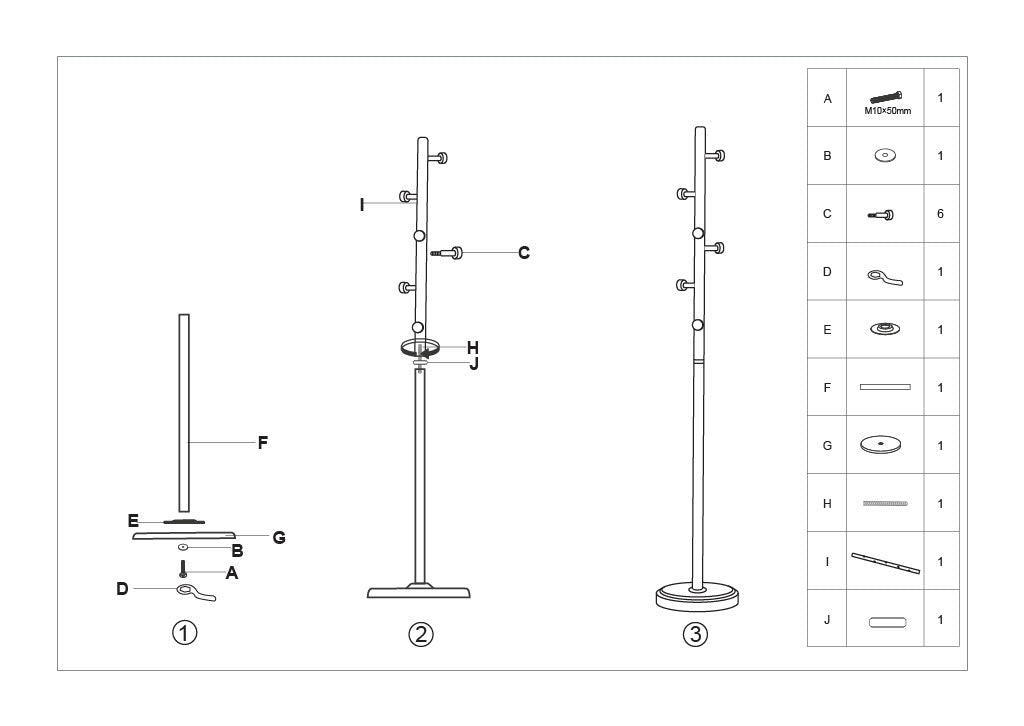 ROCK COAT RACK – Tøjstativ i metal og træ (Ø30 x 176 cm)