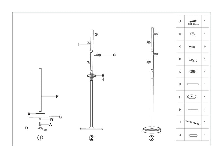 ROCK COAT RACK – Tøjstativ i metal og træ (Ø30 x 176 cm)