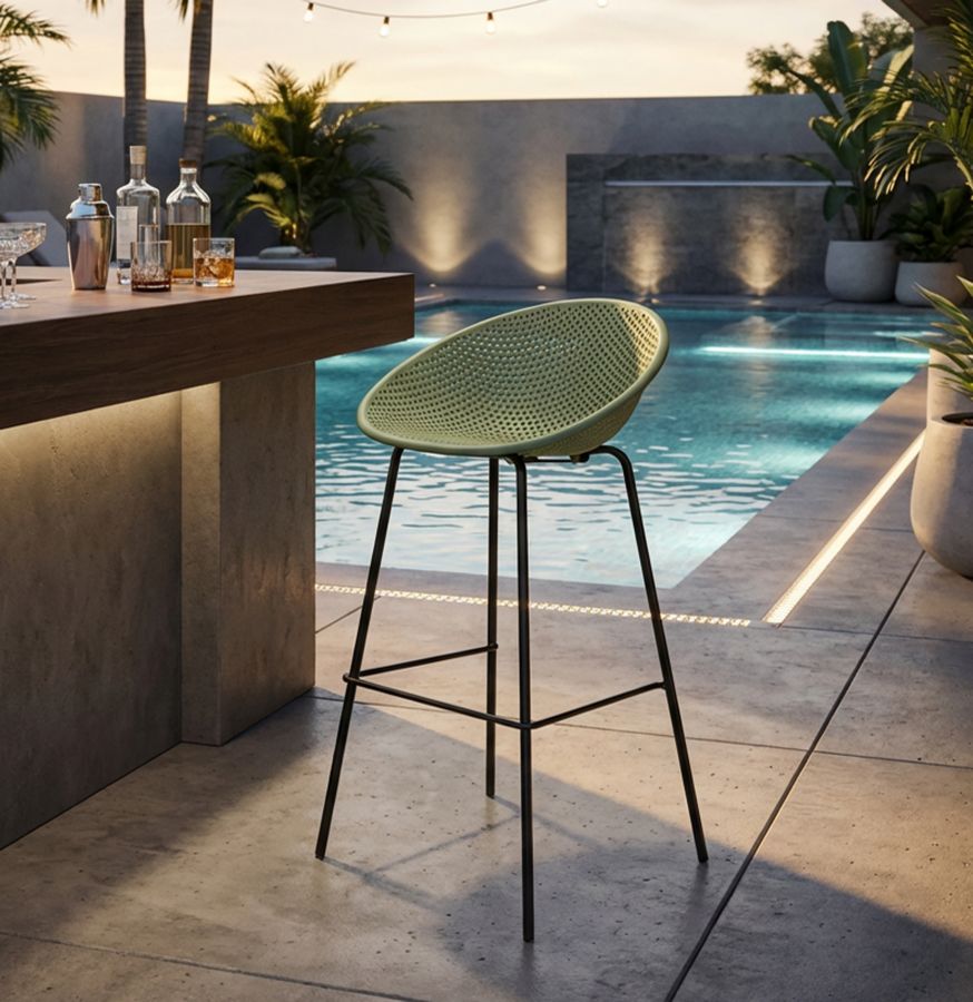 IBIZA GRØN BARSTOL SÆT MED 2 STK. CM 50X50X98 (SÆDEHØJDE CM 75)