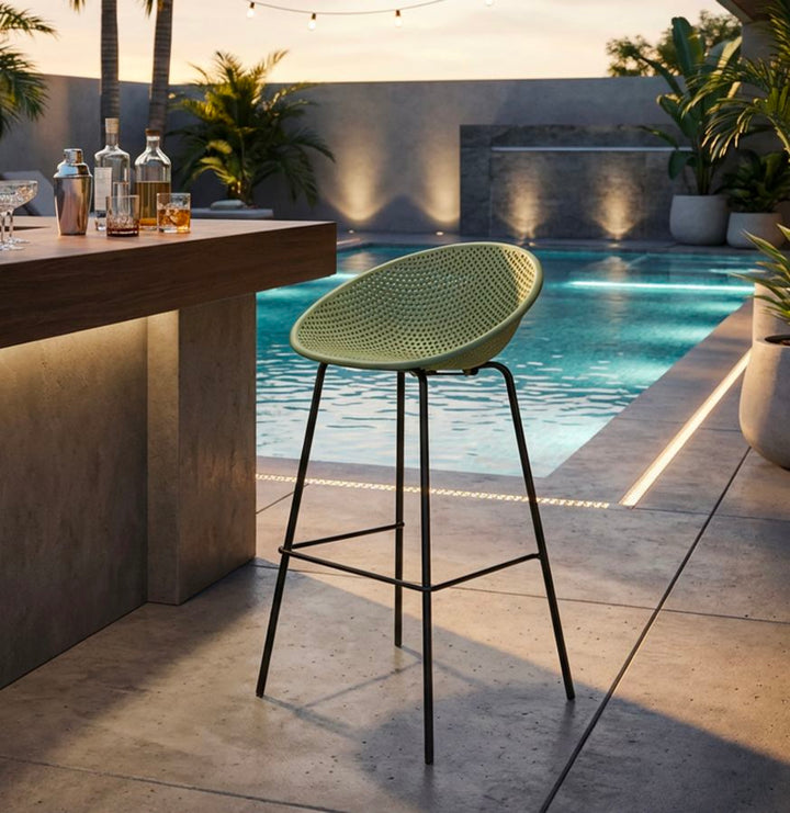 IBIZA GRØN BARSTOL SÆT MED 2 STK. CM 50X50X98 (SÆDEHØJDE CM 75)