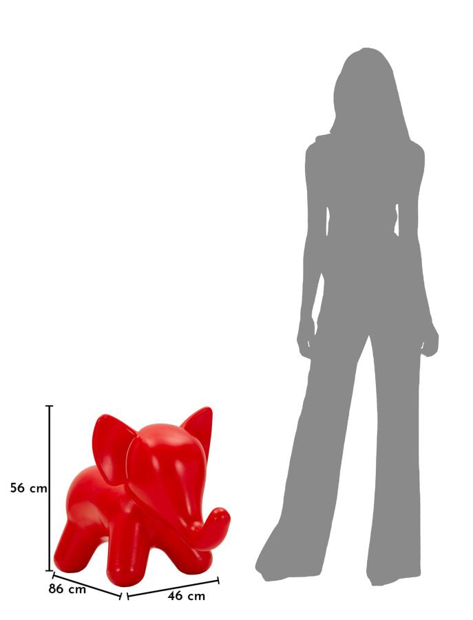 ELEPHANT RØD SKAMMEL CM 86X46X56