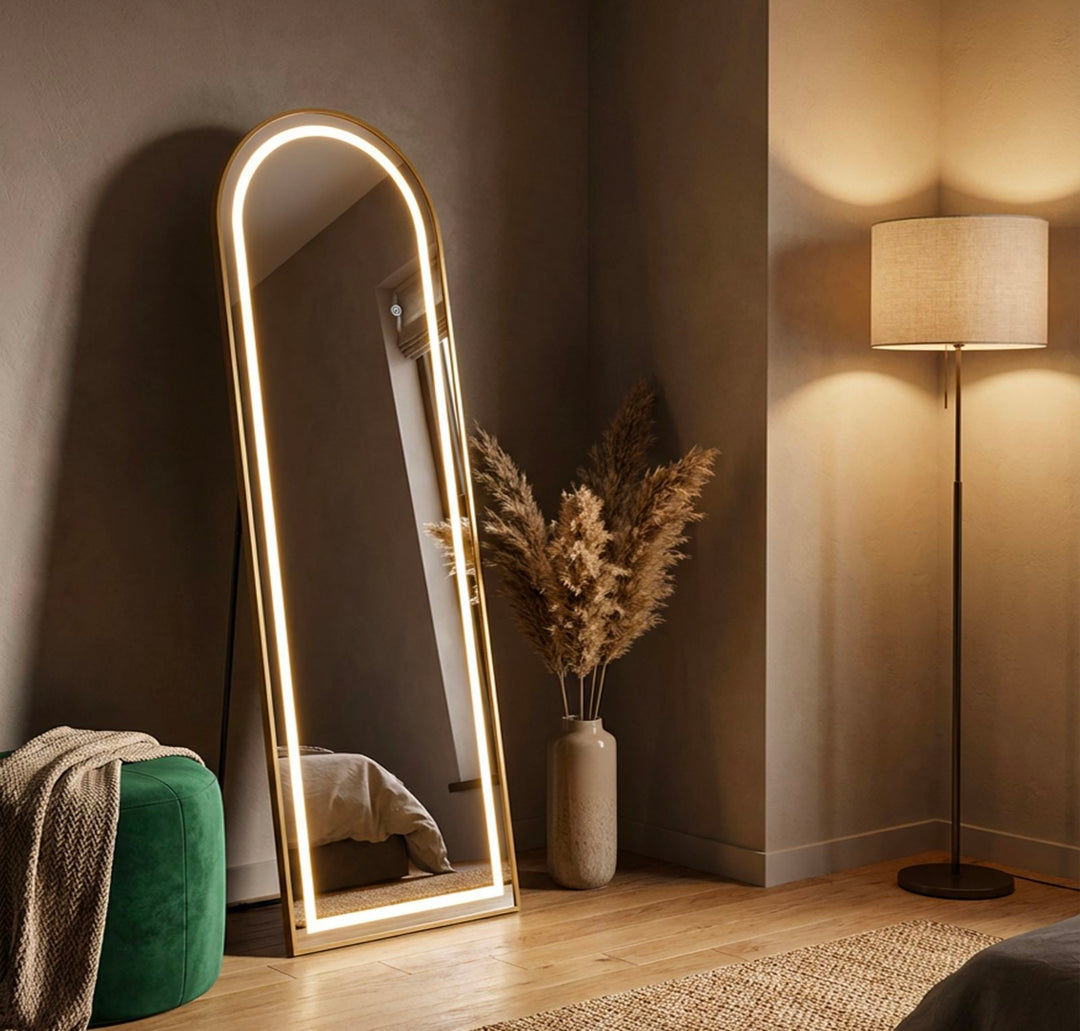 LED GULVSPEJL SIMPLE ARC CM 50X3-38X160 (3 LYSFARVER)