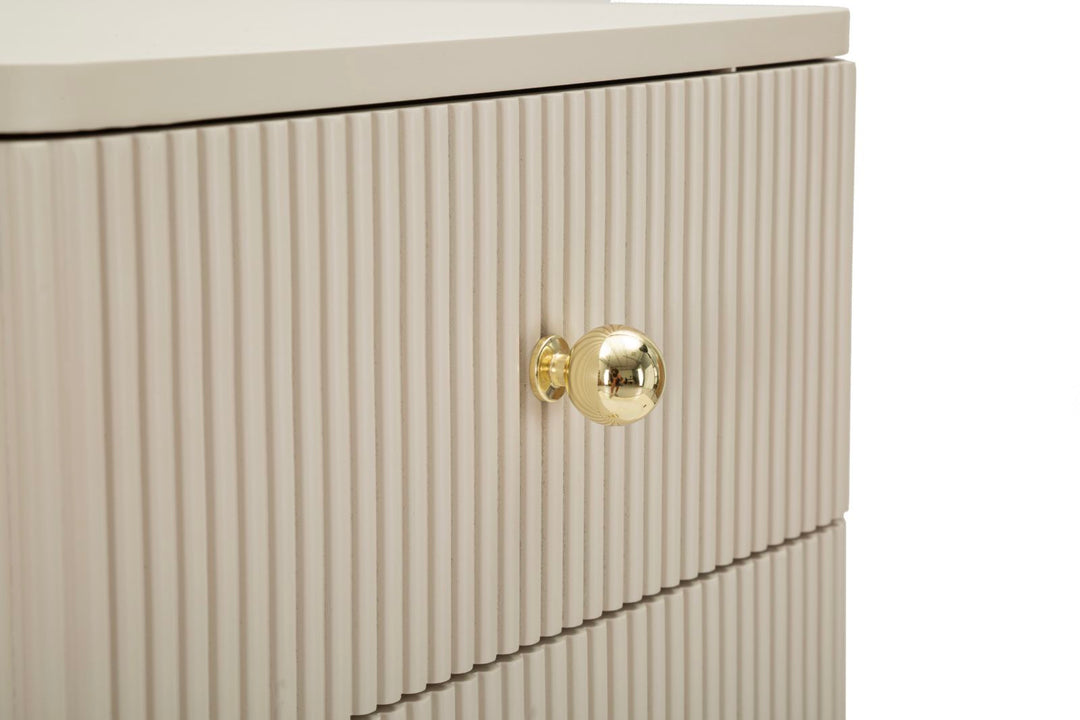 Kommode med 5 skuffer, 37,5X34X89 cm, hvid