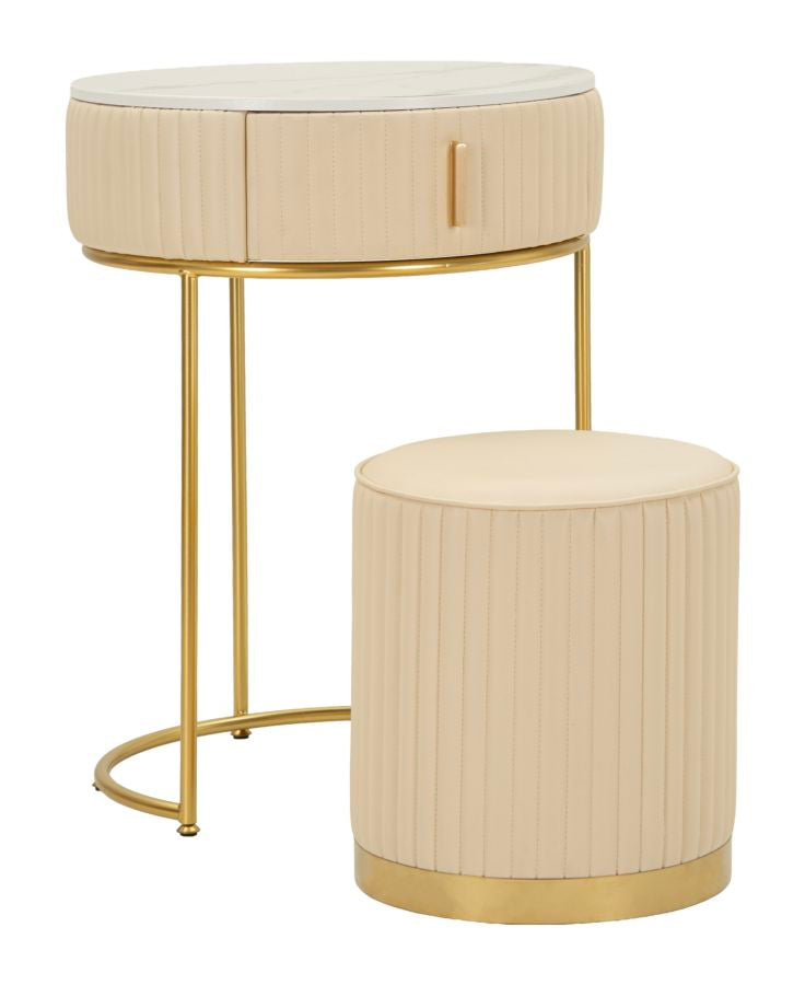 NATBORD/SMINKEBORD MED PUF POK CM Ø 52X70 - Ø 36X39