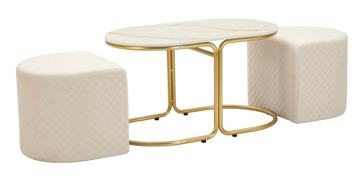 RELAX COFFEE BORD MED 2 SKAMLER CM 79X45X44-42X37X37