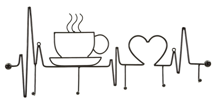 BREAKFAST WALL HANGER – Vægophæng i sort (60 x 3,8 x 26,7 cm)