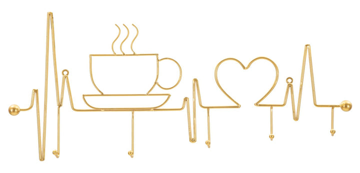 BREAKFAST WALL HANGER – Vægophæng i guld (60 x 3,8 x 26,7 cm)