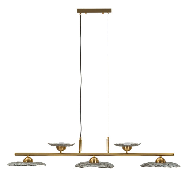 EMILY 5 LIGHT CEILING LAMP – Loftlampe i grå glas (100 x 24 x 18 cm)