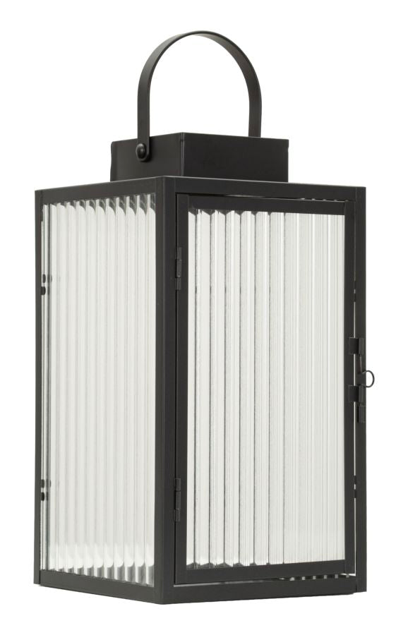 SIMPLY LANTERN – Sort metal lanterne (15,5 x 15,5 x 28,5 cm)