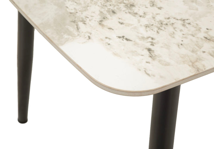 JOSH DINING TABLE – Spisebord i marmoreffekt (138 x 78 x 76 cm)