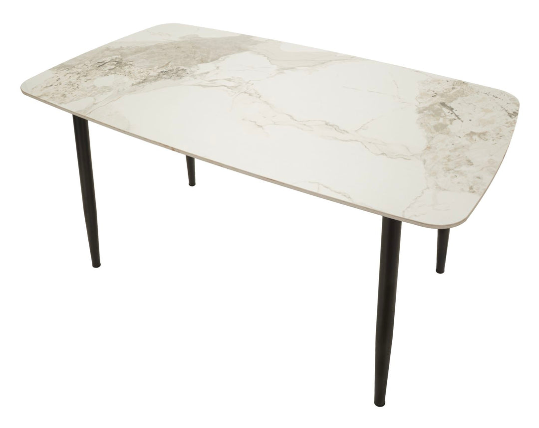 JOSH DINING TABLE – Spisebord i marmoreffekt (138 x 78 x 76 cm)
