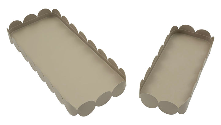 SATURN TRAY RECT. – Sæt med 2 rektangulære bakker i dove grey (40 x 16,5 x 4,5 cm / 29 x 12 x 4,5 cm)