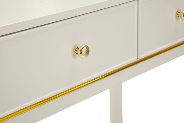 CAMILLE SMINKEBORD MED SPEJL OG SKAMMEL HVID CM 120X37X79-104X2,5X56-44X34X48