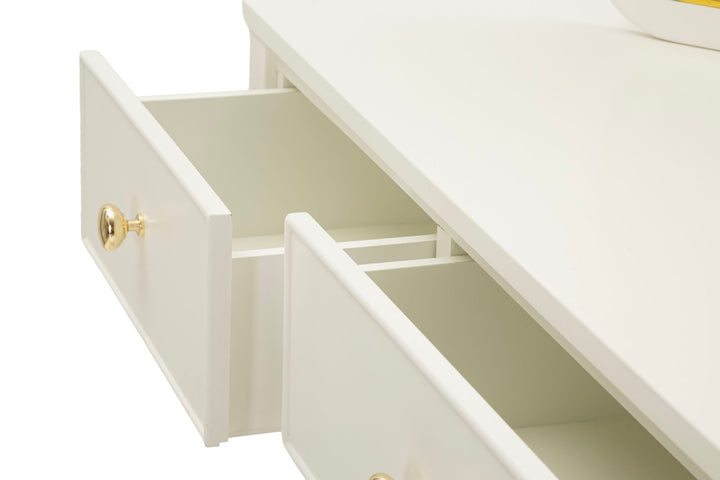 CAMILLE SMINKEBORD MED SPEJL OG SKAMMEL HVID CM 120X37X79-104X2,5X56-44X34X48