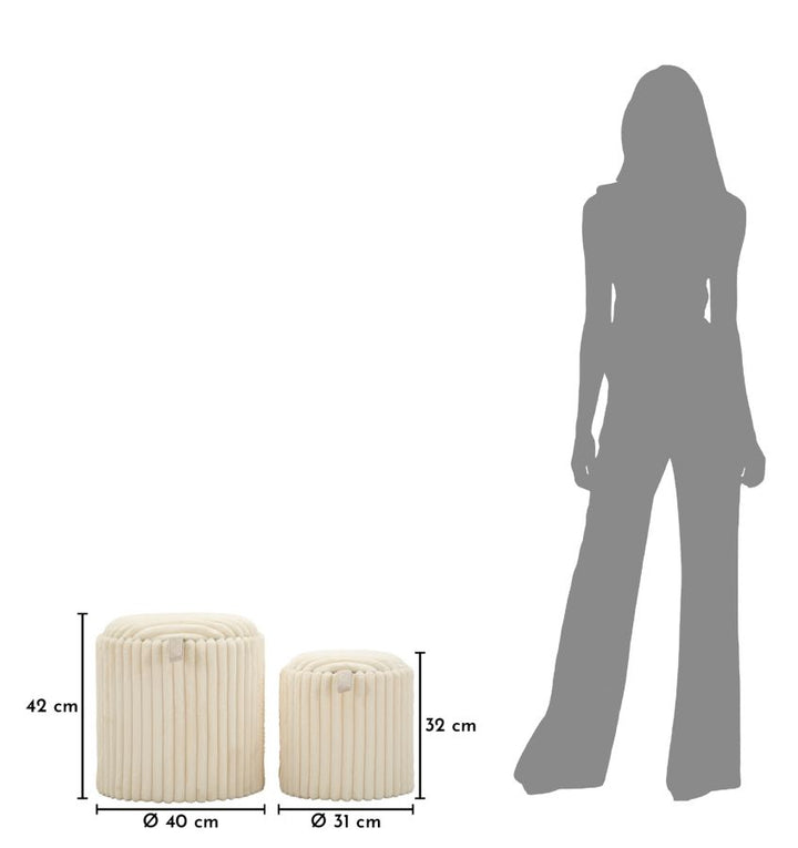 GOTEBORG PUF SÆT MED 2 STK. CM Ø 40X42-31X32