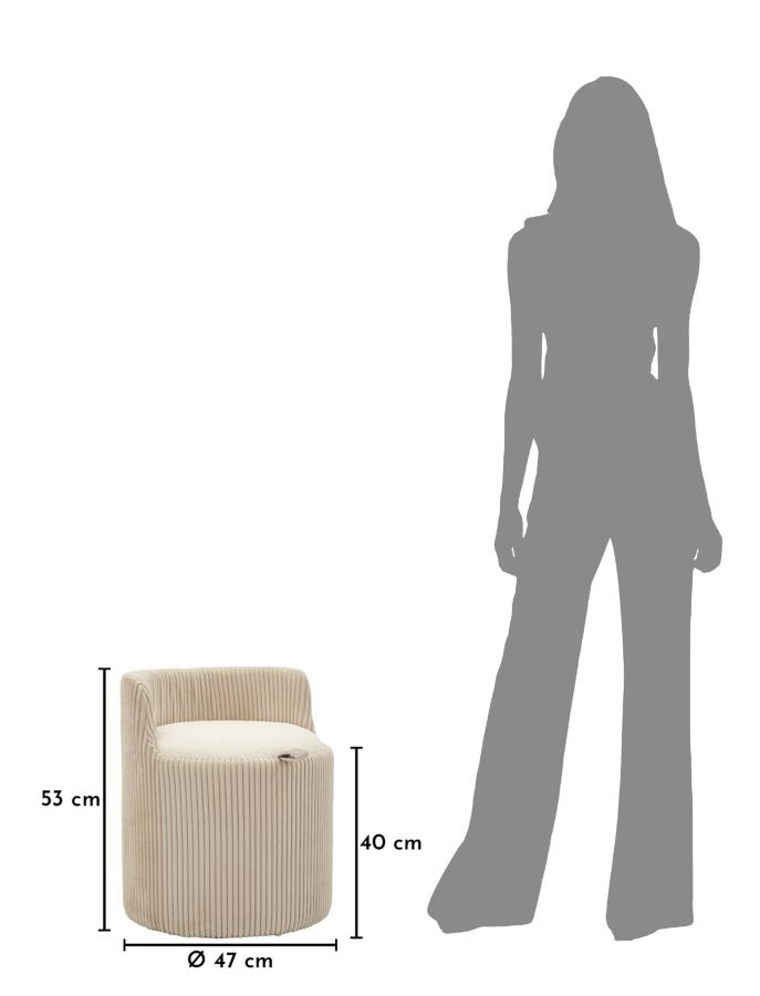 DUBLINO SMINKEBORDSPUF MED OPBEVARING CM Ø 47X53