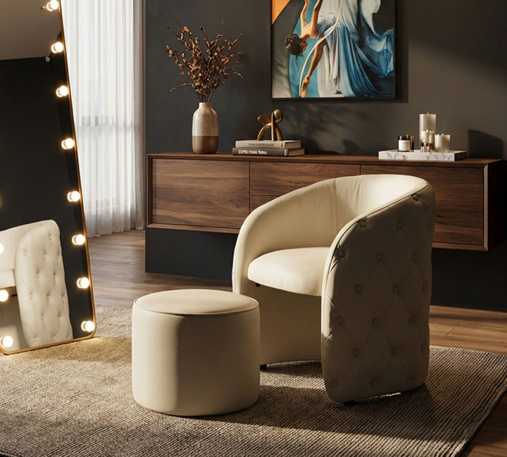 ZAGABRIA LÆNESTOL WITH SKAMMEL CM 76X75X80-Ø 47X35