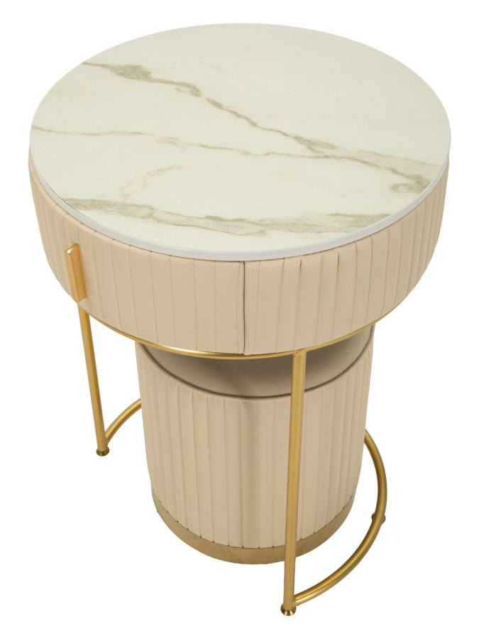 NATBORD/SMINKEBORD MED PUF POK CM Ø 52X70 - Ø 36X39