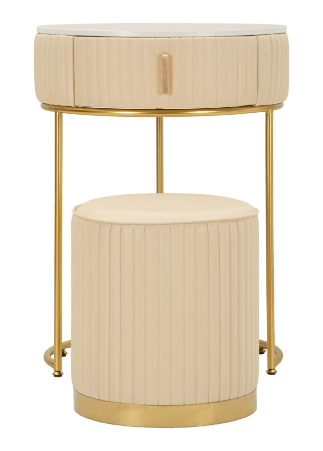 NATBORD/SMINKEBORD MED PUF POK CM Ø 52X70 - Ø 36X39