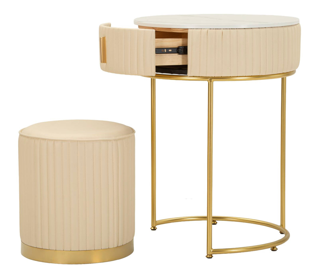 NATBORD/SMINKEBORD MED PUF POK CM Ø 52X70 - Ø 36X39