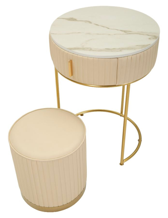 NATBORD/SMINKEBORD MED PUF POK CM Ø 52X70 - Ø 36X39