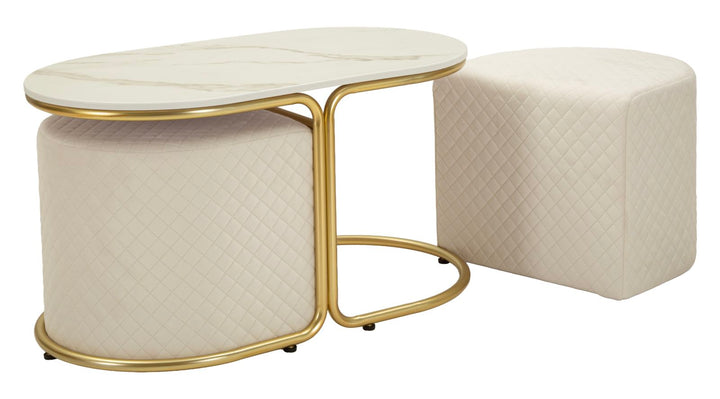 RELAX COFFEE BORD MED 2 SKAMLER CM 79X45X44-42X37X37