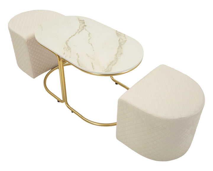 RELAX COFFEE BORD MED 2 SKAMLER CM 79X45X44-42X37X37