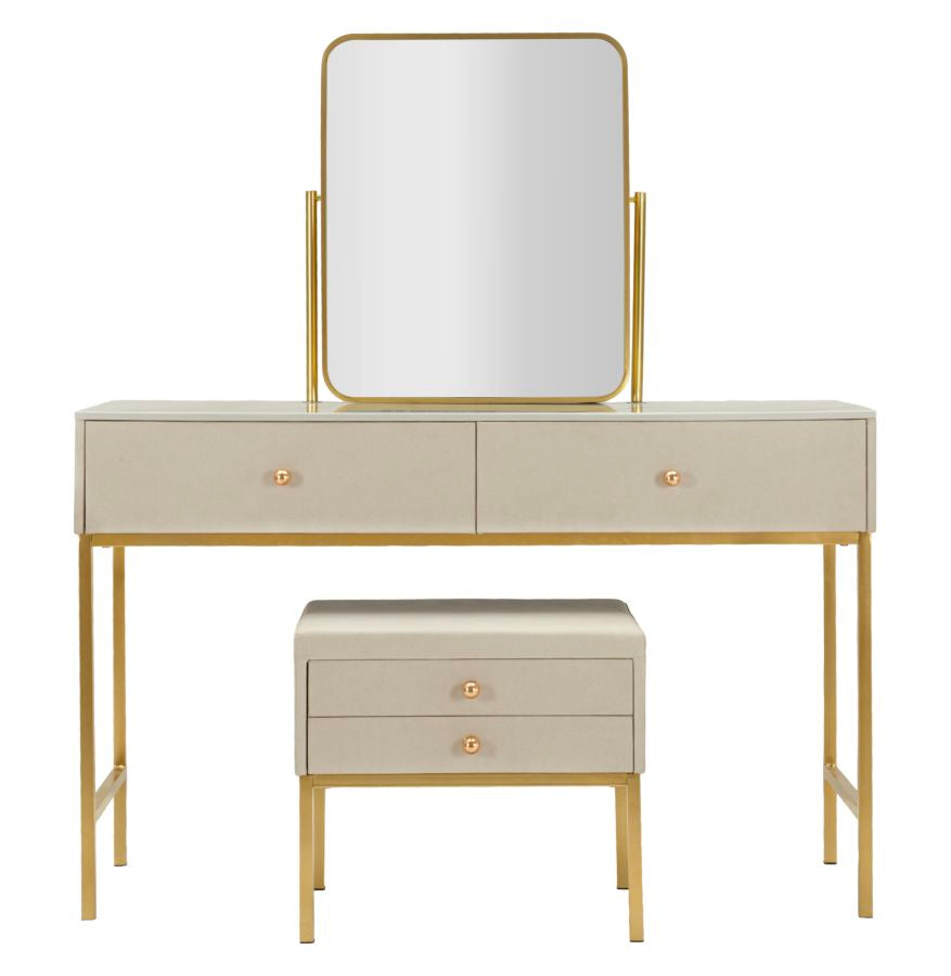LUXURY SMINKEBORD MED SPEJL OG SKAMMEL CM 120X45X75-50X4X60-50X40X45