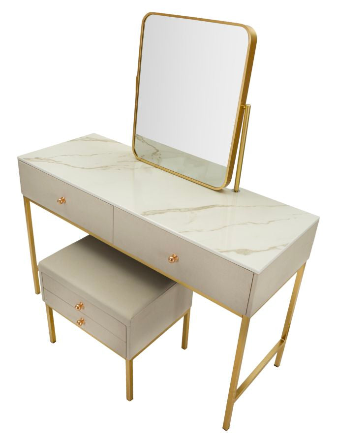 LUXURY SMINKEBORD MED SPEJL OG SKAMMEL CM 120X45X75-50X4X60-50X40X45