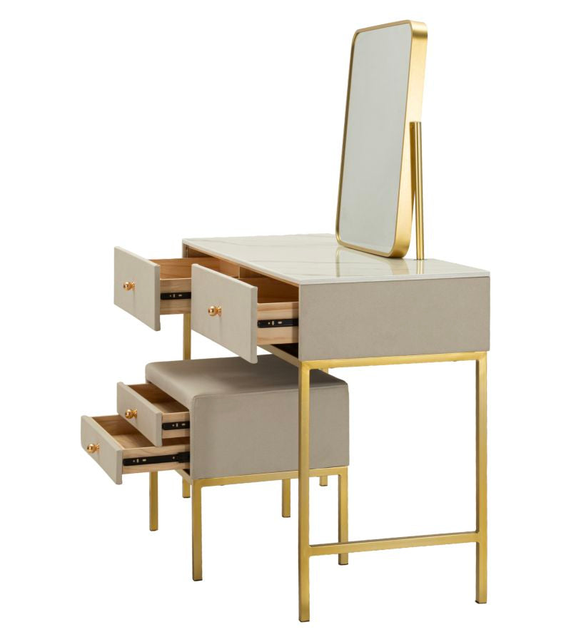 LUXURY SMINKEBORD MED SPEJL OG SKAMMEL CM 120X45X75-50X4X60-50X40X45