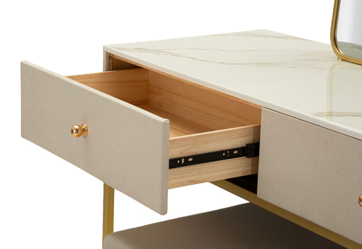 LUXURY SMINKEBORD MED SPEJL OG SKAMMEL CM 120X45X75-50X4X60-50X40X45