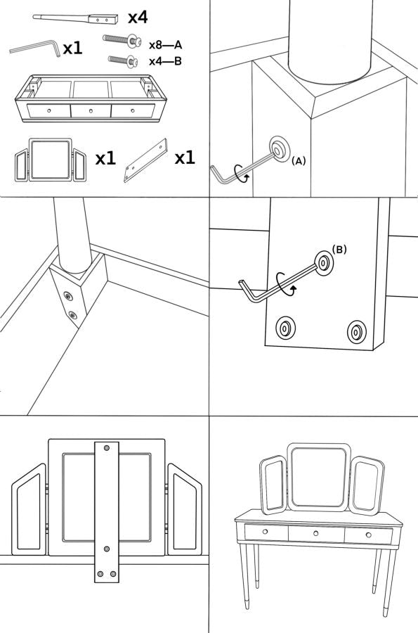 CAMILLE SMINKEBORD MED SPEJL OG SKAMMEL GRØN CM 120X37X79-104X2,5X56-44X34X48