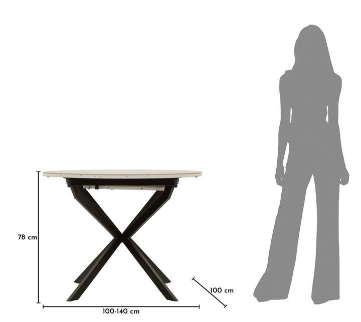 MARTIN DINING TABLE – Spisebord med udtræk (Ø100 / 140 x 100 x 78 cm)