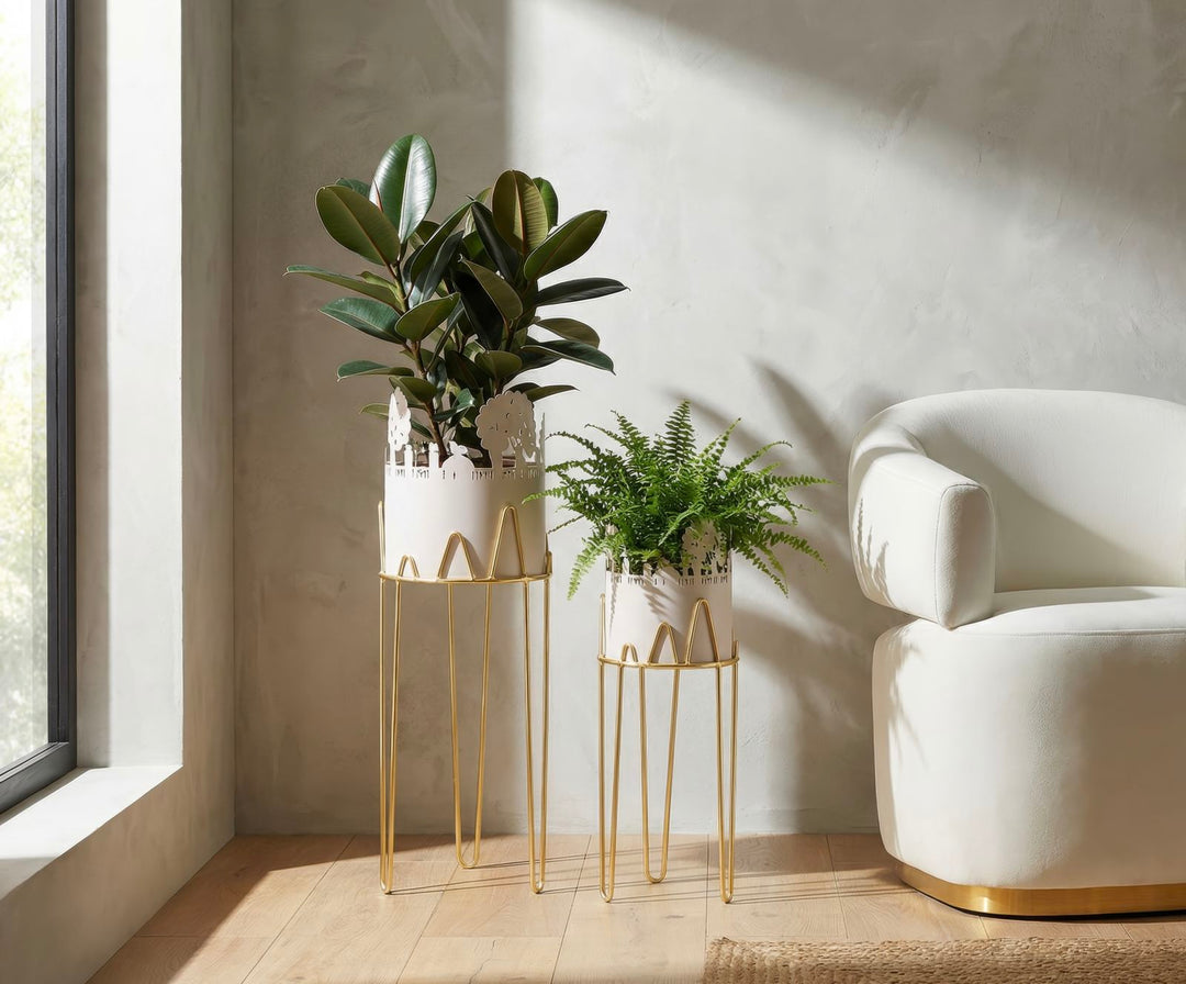 TREE VASE HOLDER – Sæt med 2 planteholdere (Ø27 x 79 cm / Ø22,8 x 62 cm)
