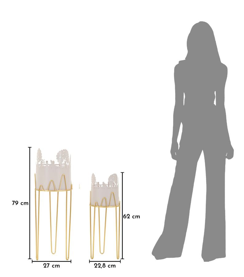 TREE VASE HOLDER – Sæt med 2 planteholdere (Ø27 x 79 cm / Ø22,8 x 62 cm)