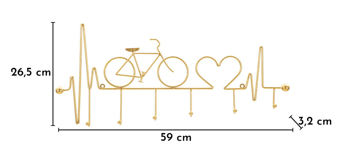BICYCLE WALL HANGER – Vægophæng i guld (59 x 3,2 x 26,5 cm)