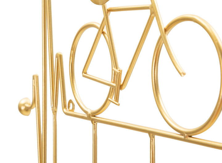BICYCLE WALL HANGER – Vægophæng i guld (59 x 3,2 x 26,5 cm)