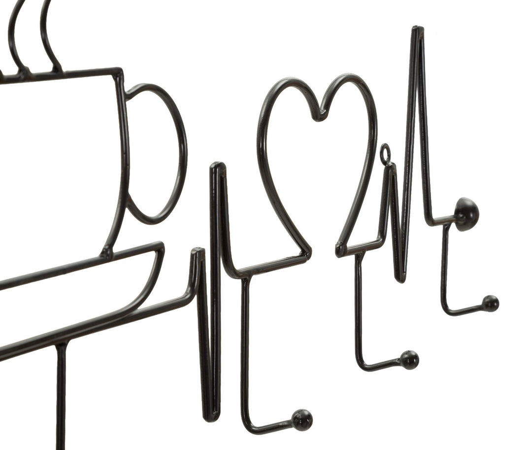 BREAKFAST WALL HANGER – Vægophæng i sort (60 x 3,8 x 26,7 cm)