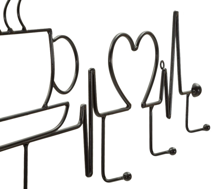 BREAKFAST WALL HANGER – Vægophæng i sort (60 x 3,8 x 26,7 cm)