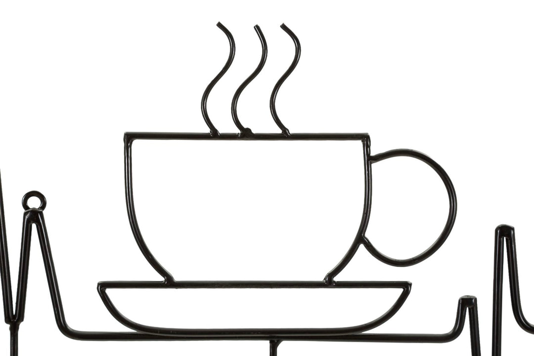 BREAKFAST WALL HANGER – Vægophæng i sort (60 x 3,8 x 26,7 cm)