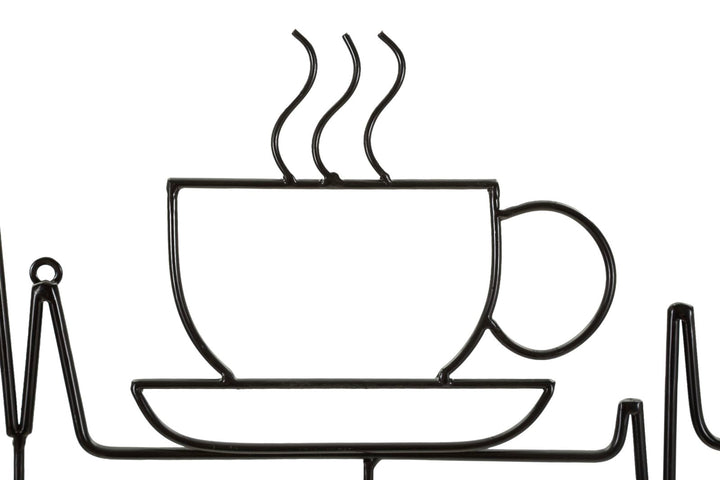 BREAKFAST WALL HANGER – Vægophæng i sort (60 x 3,8 x 26,7 cm)