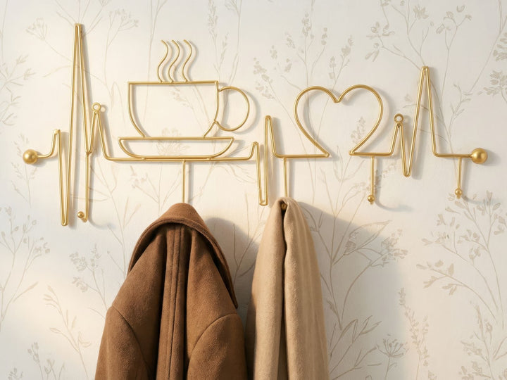 BREAKFAST WALL HANGER – Vægophæng i guld (60 x 3,8 x 26,7 cm)