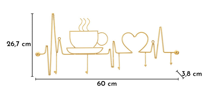 BREAKFAST WALL HANGER – Vægophæng i guld (60 x 3,8 x 26,7 cm)
