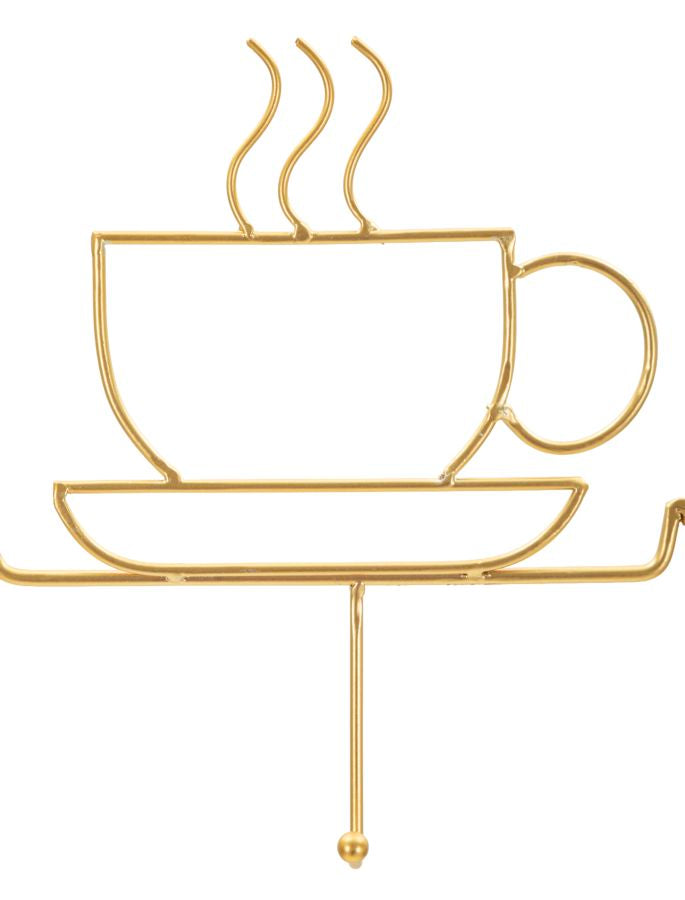 BREAKFAST WALL HANGER – Vægophæng i guld (60 x 3,8 x 26,7 cm)