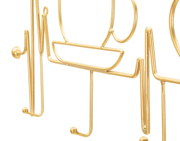 BREAKFAST WALL HANGER – Vægophæng i guld (60 x 3,8 x 26,7 cm)