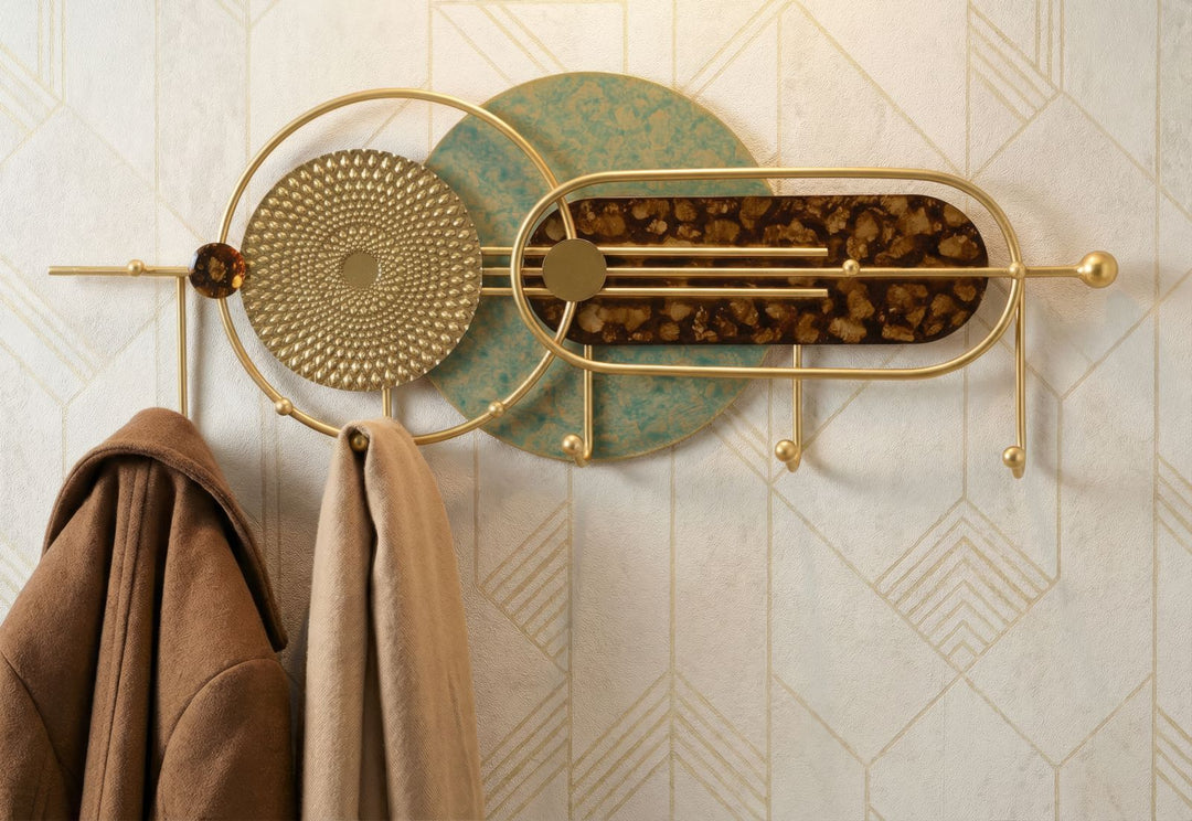 GALAXY WALL HANGER – Vægophæng i guld og grøn (70 x 5,5 x 27,5 cm)