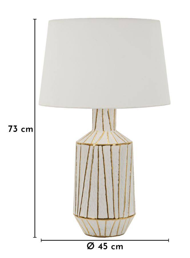 TANGERI TABLE LAMP – Hvid/guld bordlampe (Ø45 x 73 cm)